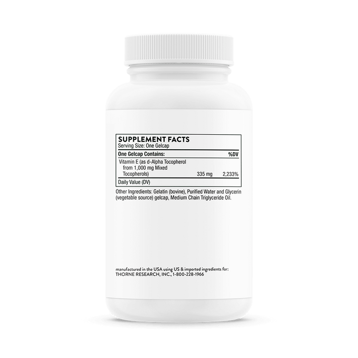 Thorne Ultimate-E Supplement Facts and Ingredients