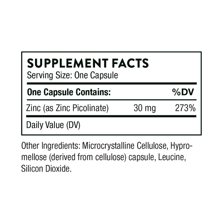 Thorne Zinc Picolinate 30 mg Ingredients