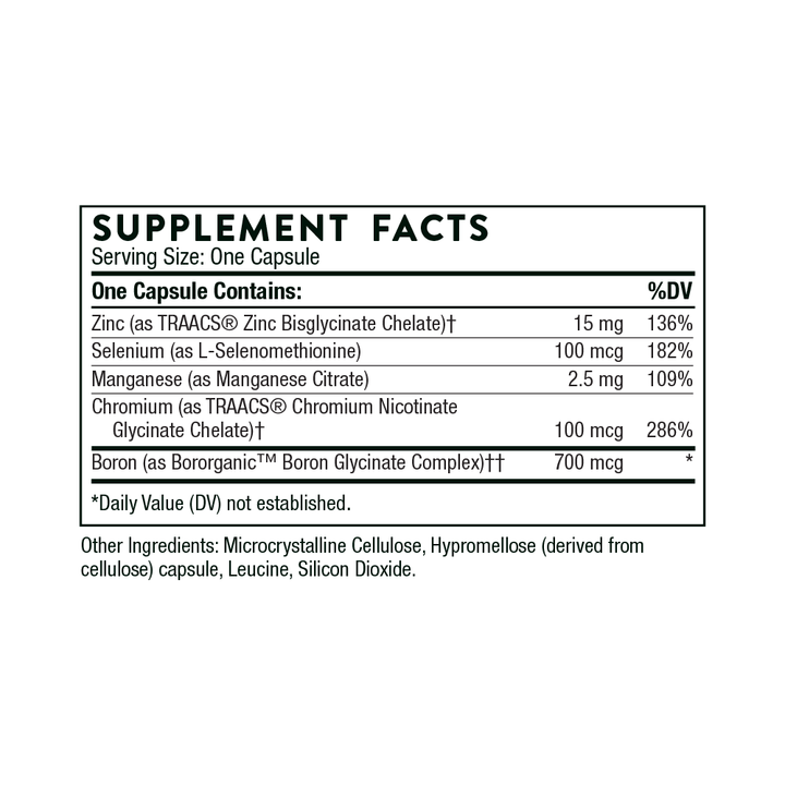 Thorne Trace Minerals Supplement Facts