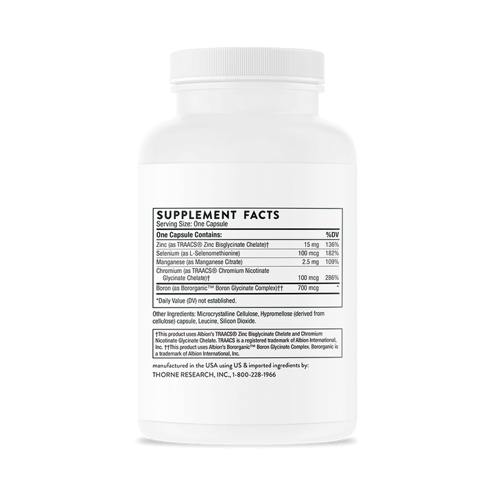 Thorne Trace Minerals Supplement Facts and Ingredients