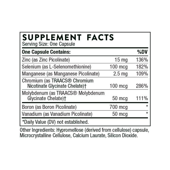 Thorne Pic-Mins Supplement Facts