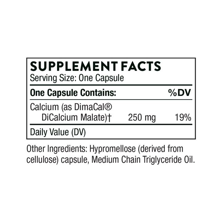 Thorne Calcium (formerly DiCalcium Malate) Supplement Facts