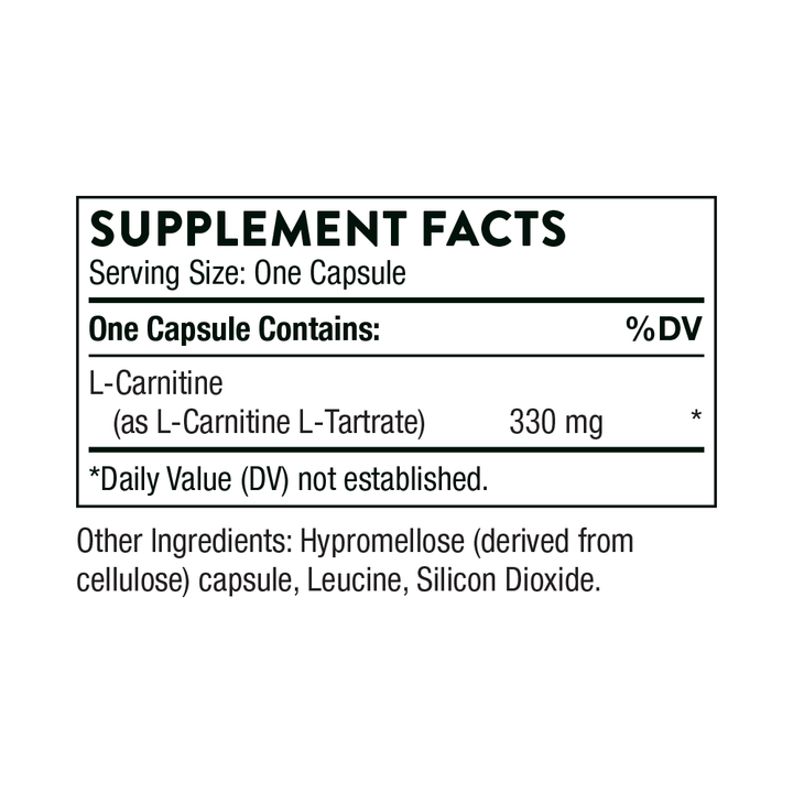 Thorne L-Carnitine Supplement Facts