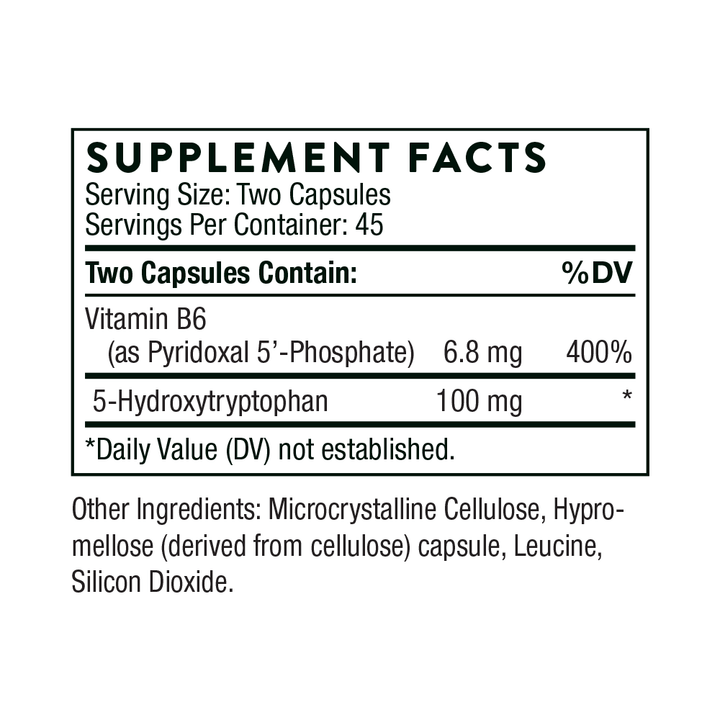 Supplement Facts Thorne 5-Hydroxytryptophan