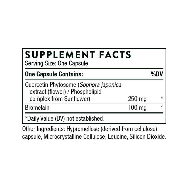Supplement Facts Thorne Quercetin Complex (formerly Quercenase)