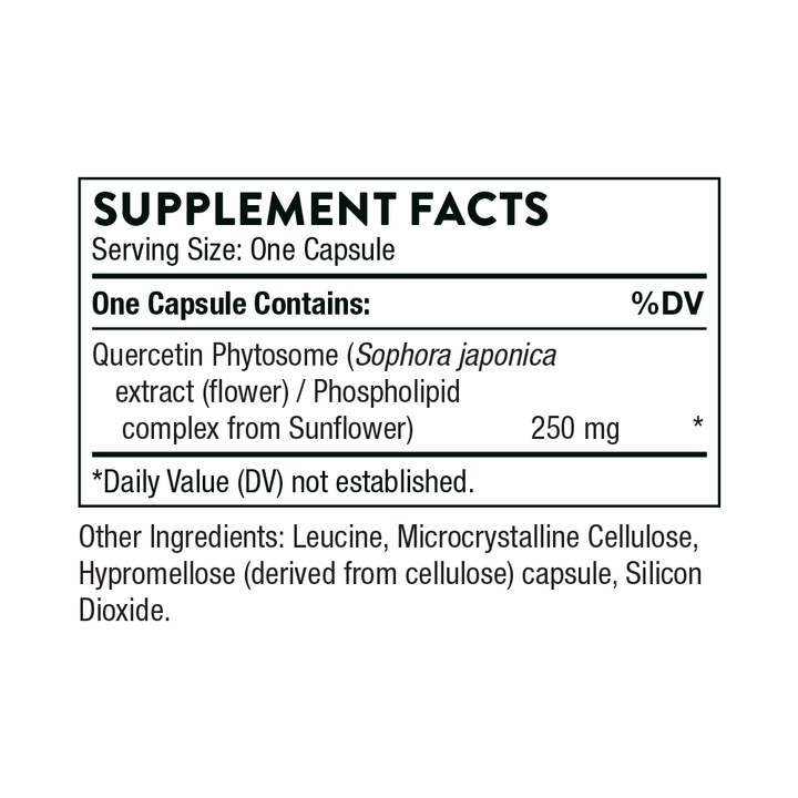 Thorne Quercetin Phytosome Supplement Facts