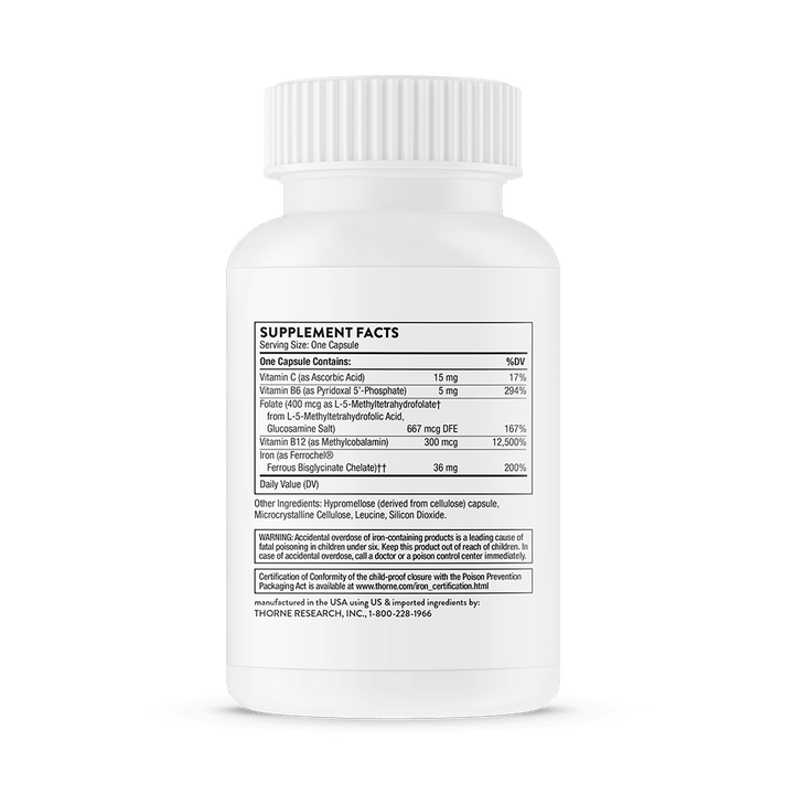 Thorne Ferrasorb Supplement Facts and Ingredients