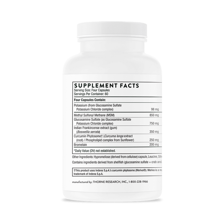 Thorne Joint Support Nutrients back of Bottle