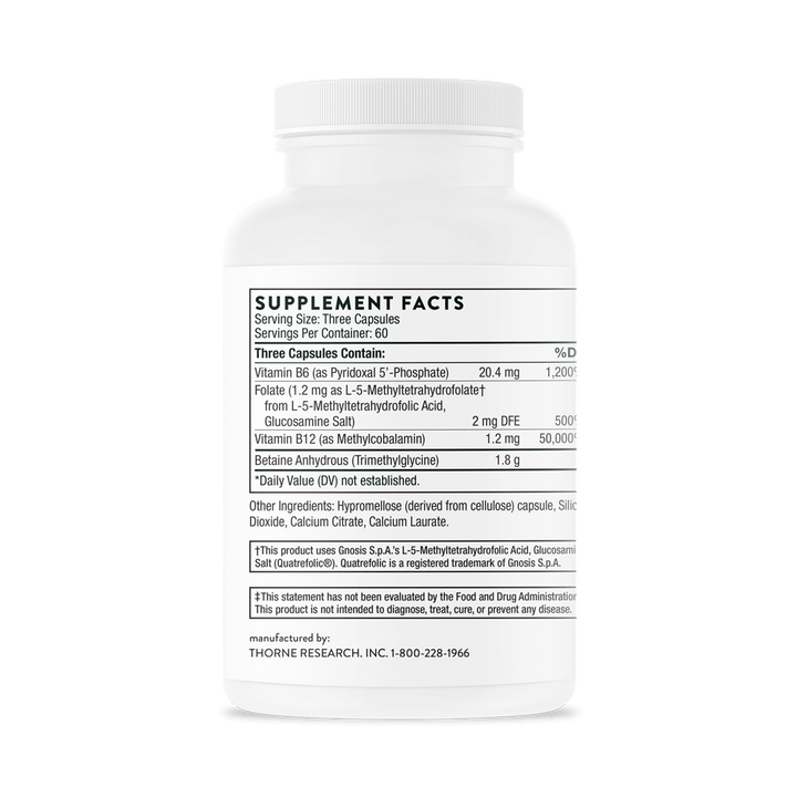 Thorne Methyl-Guard Supplement Facts and Ingredients