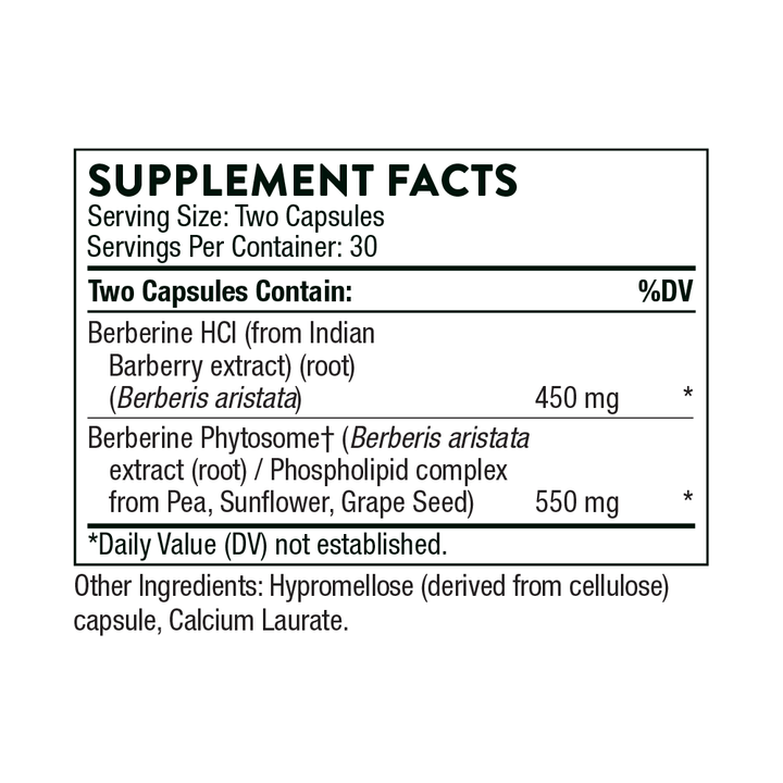 Supplement facts of Thorne Berberine