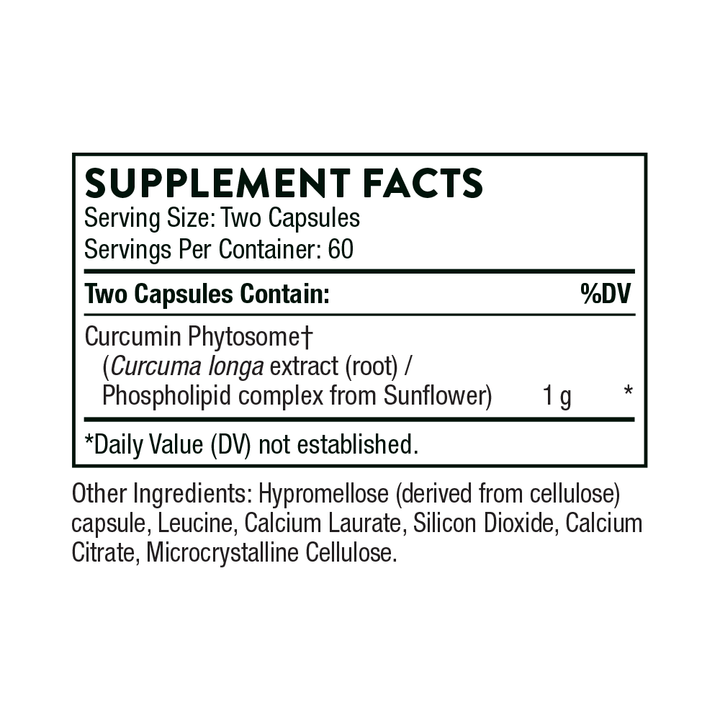 Thorne Curcumin Phytosome - NSF Certified for Sport Supplement Facts