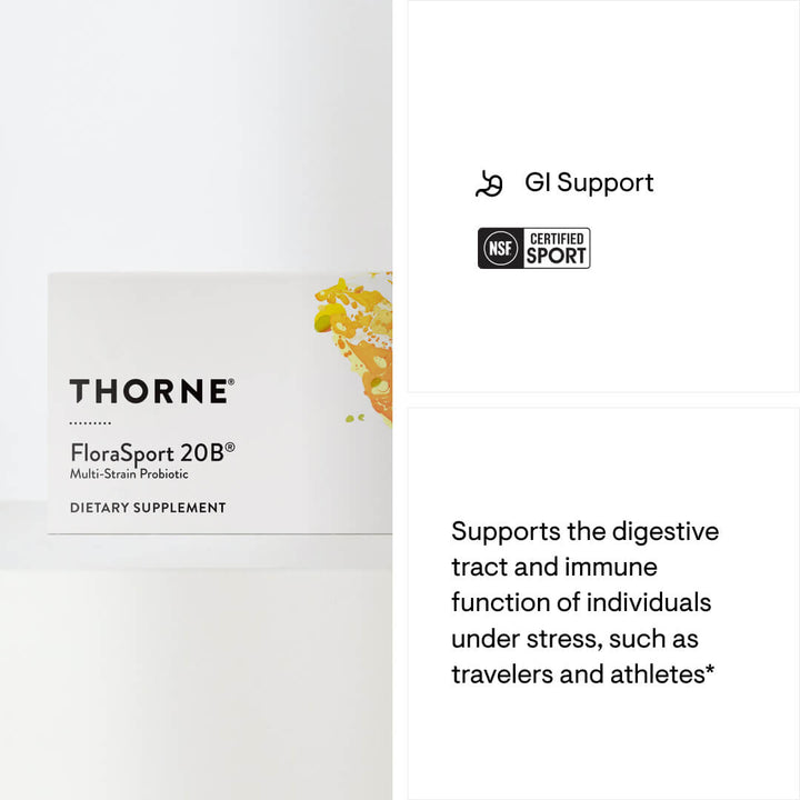 Thorne FloraSport 20B Supports the digestive tract and immune function of individuals