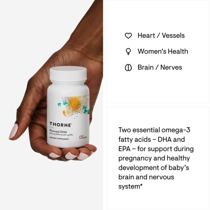 Thorne Prenatal DHA Good for heart/vessels, women's health and brain/nerves