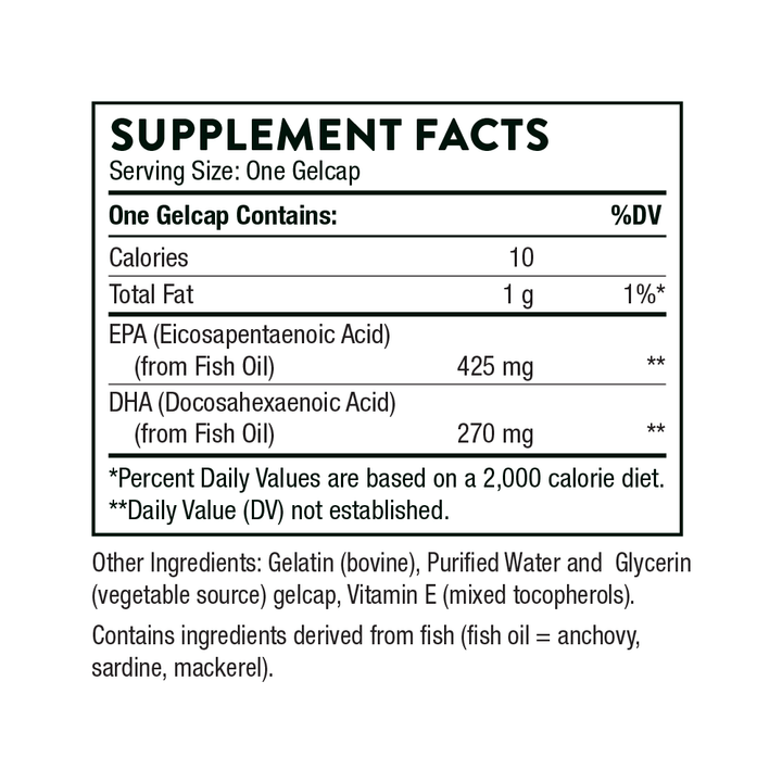 Thorne Super EPA Supplement Facts
