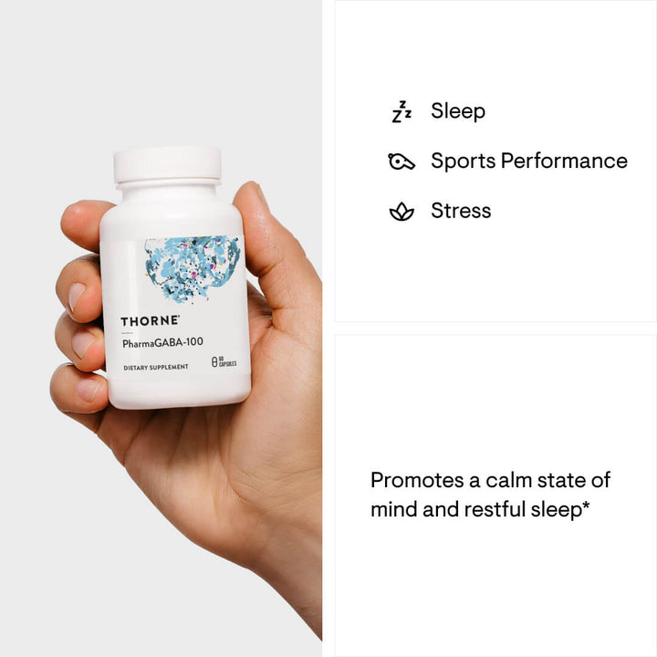 Thorne PharmaGABA-100 promotes a calm state of mind restful sleep