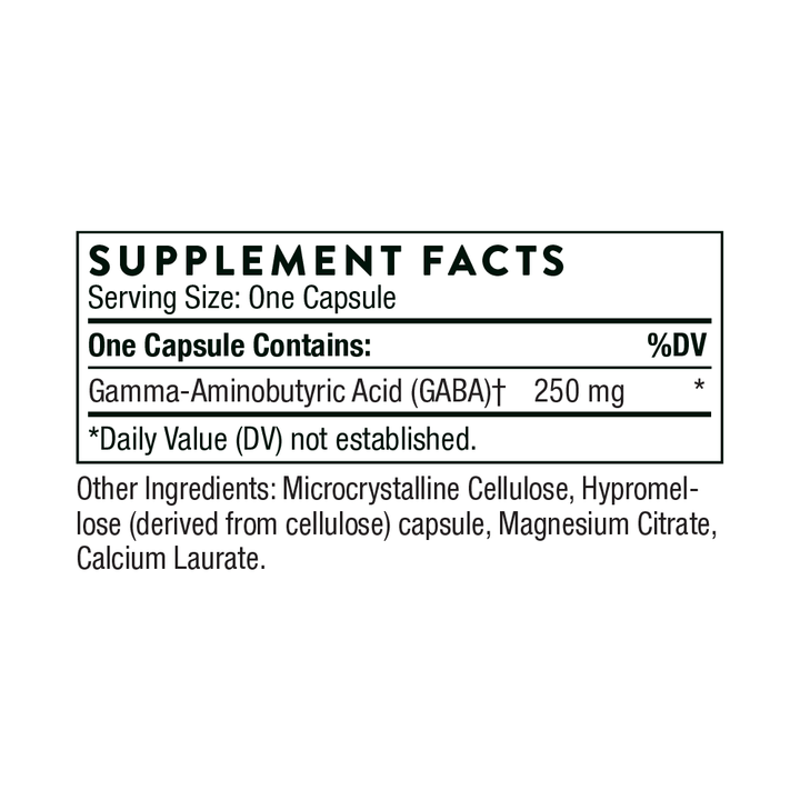 Thorne PharmaGABA-250 Supplement Facts