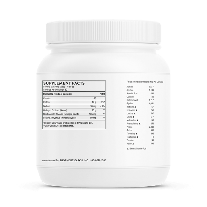 Thorne Collagen Fit Supplement Facts and Acid Amounts